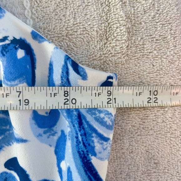 💙🤍”Lauren” Blue/White Midi Sleeveless Paisley Design Lined Dress Size 16💙🤍 - Picture 6 of 9